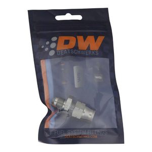 DeatschWerks 6AN Male Flare to 3/8in Hardline Compression Adapter - Includes 1 Olive Insert - 6-02-0109