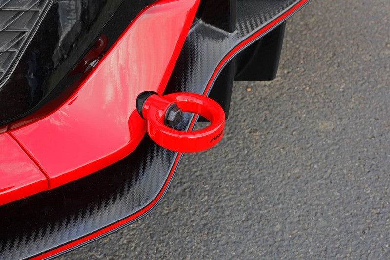 PERRIN 17-21 Honda Civic Si/Type R/Touring/Hatchback Tow Hook Kit Rear - Red - PHP-BDY-251RD
