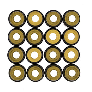 Cometic .265in x .500in x .555in x .645in Metal Jacket Valve Stem Seal - Yellow - 16 Pack - 3214V-16