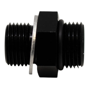 DeatschWerks 6AN ORB Male to M14 X 1.5 Metric Male (Incl O-Ring and Washer) - Anodized Matte Black - 6-02-0603-B