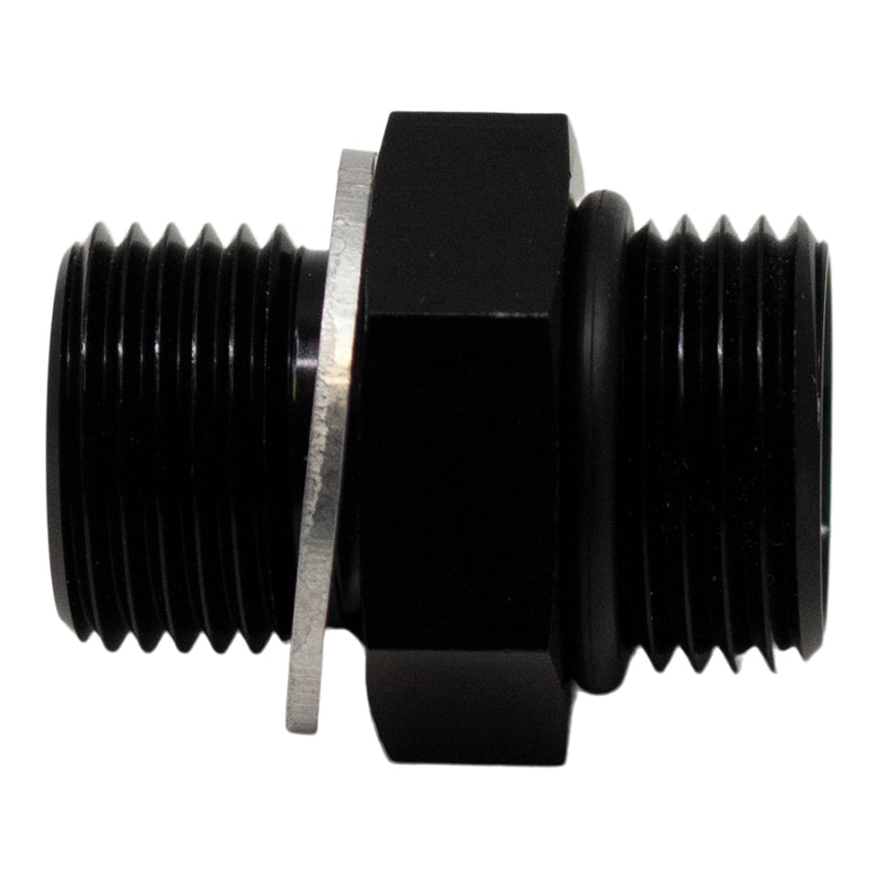 DeatschWerks 6AN ORB Male to M14 X 1.5 Metric Male (Incl O-Ring and Washer) - Anodized Matte Black - 6-02-0603-B