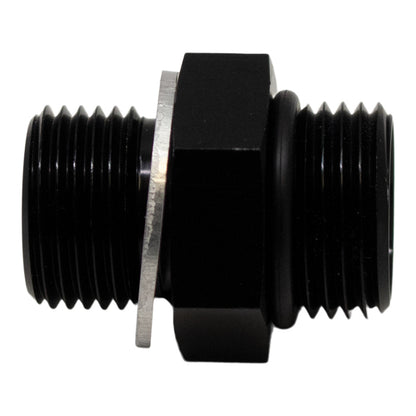 DeatschWerks 6AN ORB Male to M14 X 1.5 Metric Male (Incl O-Ring and Washer) - Anodized Matte Black - 6-02-0603-B