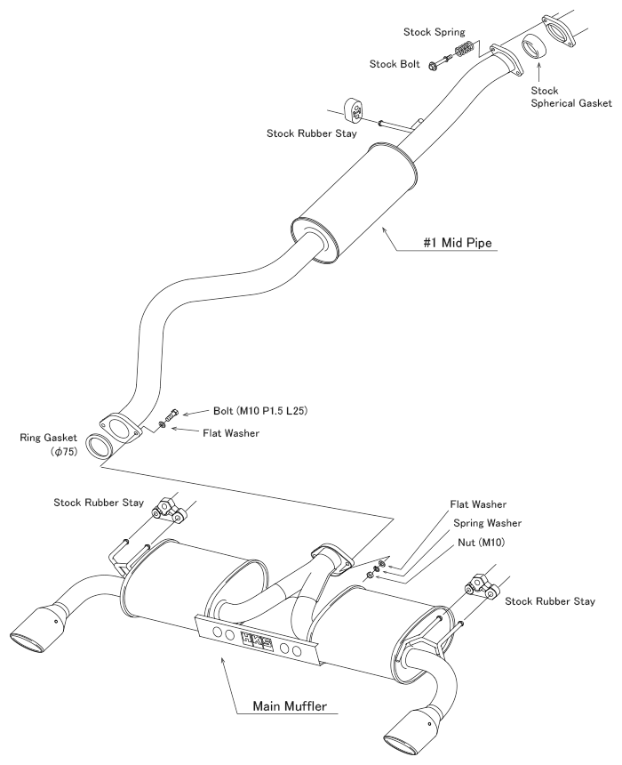 HKS Legamax Sports Catback Exhaust - Toyota GR Corolla 4BA-GZEA14H