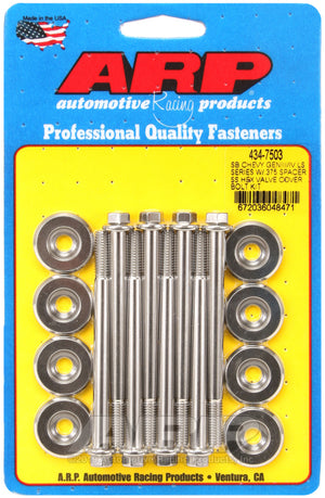 ARP SB Chevrolet Gen III/IV LS Series w/ 0.375 Spacer SS Hex Valve Cover Bolt Kit - 434-7503