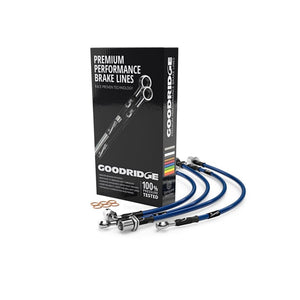 Goodridge 03-06 Mitsubishi Evolution 8 Stainless Steel Brake Lines - Electric Blue - 26052-EB