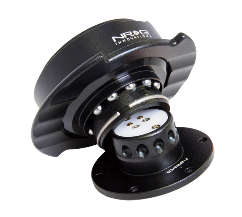 NRG Quick Release Kit Gen 2.5 - Black / Black Ring w/Finger Grooves - SRK-250BK