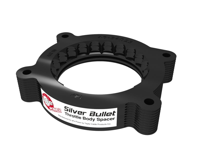 aFe 2020 Vette C8 Silver Bullet Aluminum Throttle Body Spacer / Works With aFe Intake Only - Black - 46-34023B