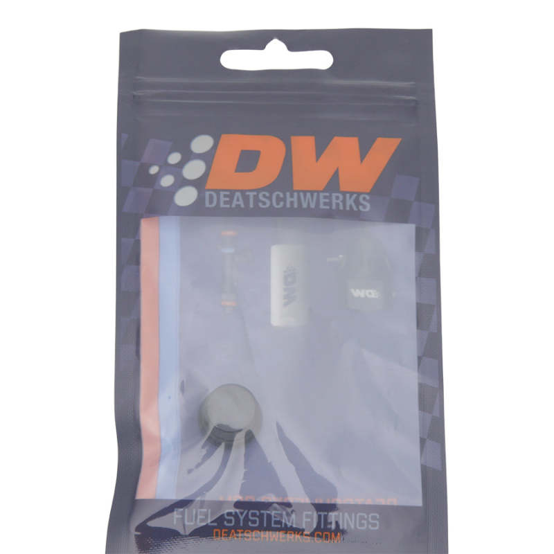 DeatschWerks 6AN ORB Male Plug Low Profile Internal Allen/Hex (Incl O-Ring) - Anodized Matte Black - 6-02-0717-B