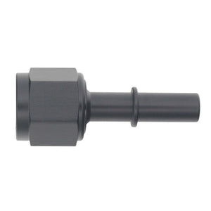 DeatschWerks 8AN Female Flare Swivel to 3/8in Male EFI Quick Disconnect - Anodized Matte Black - 6-02-0133-B