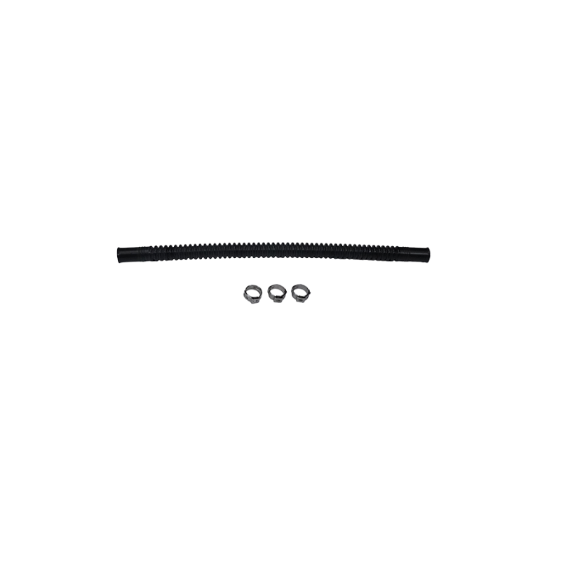 Deatschwerks Convoluted Tubing 250mm Length x 10mm ID Side 1 x 10mm ID Side 2 - Black - 9-CT-10-38