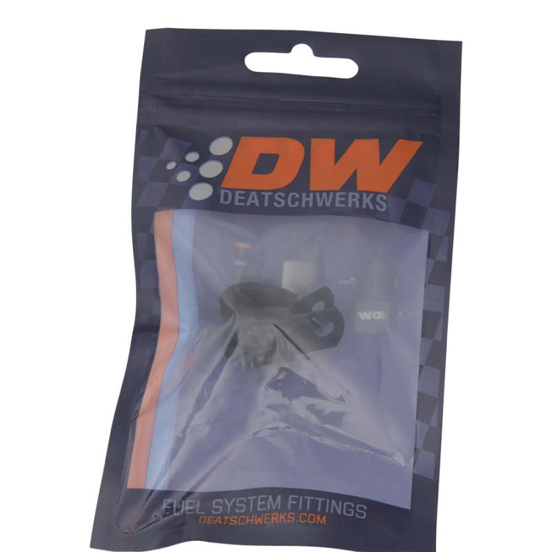 DeatschWerks Rubber Cushioned P-Clamp for 6AN Hose - 9.5mm Clamp Id - Anodized Matte Black - 6-02-0353-B