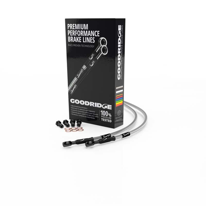 Goodridge 13-16 HD-FLH/FLT Multi Model Black Clutch Line w/Clear Fitting - HD0127-1CB-CL