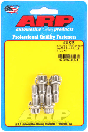 ARP 5/16-24 X 1.250 SS 12pt Water Pump Pulley Stud Kit - 400-3216
