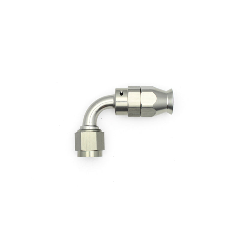 DeatschWerks 6AN Female Swivel 90-Degree Hose End PTFE (Incl. 1 Olive Insert) - 6-02-0852