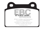 EBC 08-16 Mitsubishi Lancer Evo 10 2.0 Turbo (1 piece rotor) Yellowstuff Rear Brake Pads - DP41985R