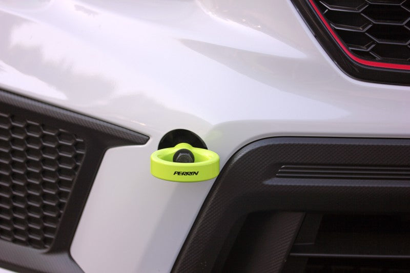 PERRIN 18-21 Subaru WRX & STI / 13-25 BRZ / 17-20 Toyota 86 Tow Hook Kit (Front) - Neon Yellow - PSP-BDY-235NY