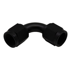 DeatschWerks 6AN Flare Female Swivel 90-Degree to 6AN Flare Female Swivel - Anodized Matte Black - 6-02-0215-B