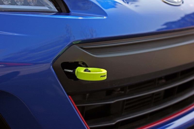 PERRIN 18-21 Subaru WRX & STI / 13-25 BRZ / 17-20 Toyota 86 Tow Hook Kit (Front) - Neon Yellow - PSP-BDY-235NY