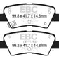 EBC 15+ Hyundai Sonata 1.6 Turbo (Elec Park Brake) Ultimax2 Rear Brake Pads - UD1813