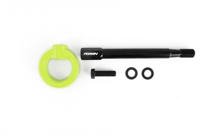 PERRIN 08-14 Subaru WRX & STI / 08-11 Impreza / 05-09 Legacy Tow Hook Kit (Front) - Neon Yellow - PSP-BDY-231NY