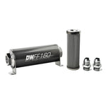 DeatschWerks Stainless Steel 10AN 40 Micron Universal Inline Fuel Filter Housing Kit (160mm) - 8-03-160-040K-10