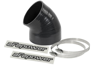 aFe Magnum FORCE CAI Univ. Silicone (4.125in to 3.5in ID / 49 Deg.) Elbow Reducing Coupler - Black - 59-00085