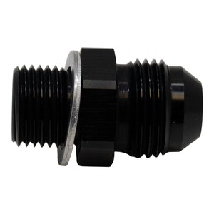 DeatschWerks 8AN Male Flare to M16 X 1.5 Male Metric Adapter (Incl Washer) - Anodized Matte Black - 6-02-0619-B