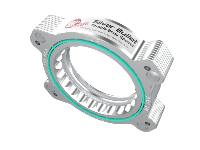 aFe 2020 Vette C8 Silver Bullet Aluminum Throttle Body Spacer Works w/ Factory Intake Only - Silver - 46-34017