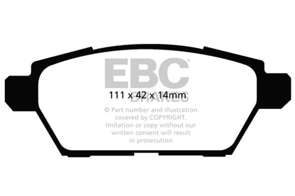 EBC 06-09 Ford Fusion 2.3 Greenstuff Rear Brake Pads - DP21766