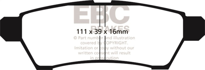 EBC 05+ Nissan Frontier 2.5 2WD Ultimax2 Rear Brake Pads - UD1100