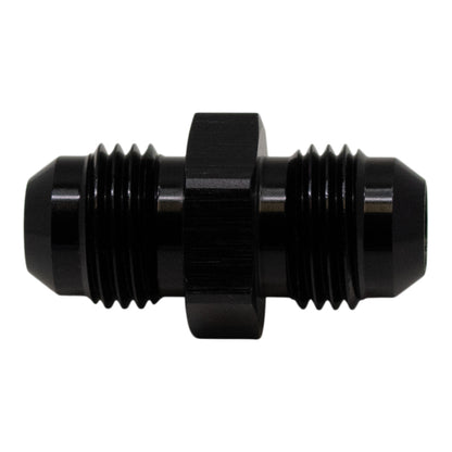 DeatschWerks 6AN Male Flare to 6AN Male Flare Coupler - Anodized Matte Black - 6-02-0202-B