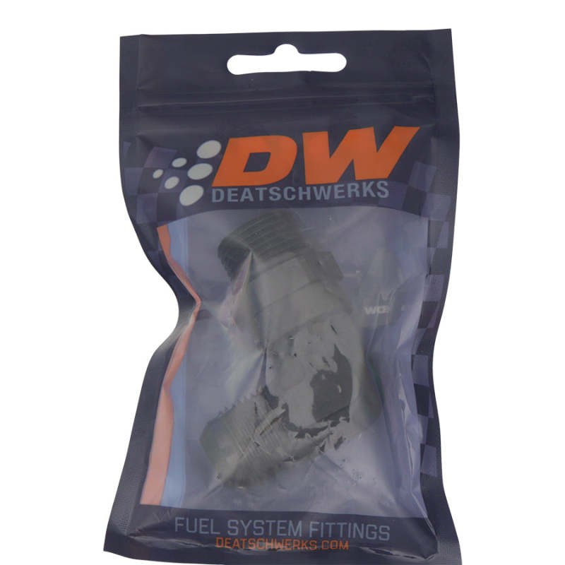 DeatschWerks 10AN ORB Male Swivel to 10AN Male Flare 90-Degree Fitting - Anodized Matte Black - 6-02-0412-B