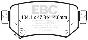 EBC 2016+ Mazda 6 2.5L Yellowstuff Rear Brake Pads - DP42287R