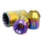 NRG 200 Series M12 X 1.25 Titanium Lug Nut Set - 21 Pc w/Lock Key Socket - Neochrome - LN-T210MC-21
