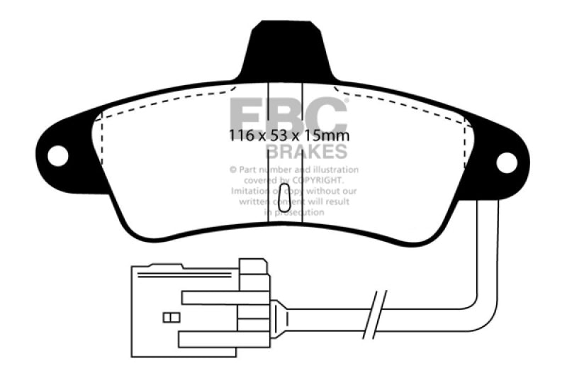 EBC 95-00 Ford Contour 2.0 Yellowstuff Rear Brake Pads - DP4965R