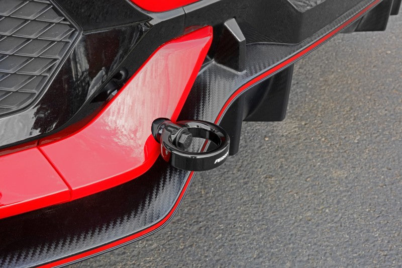 PERRIN 17-21 Honda Civic Si/Type R/Touring/Hatchback Tow Hook Kit Rear - Gloss Black - PHP-BDY-251GBK