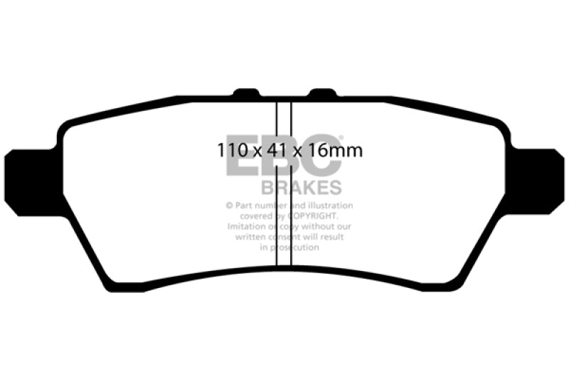 EBC 05-12 Nissan Pathfinder 4.0 Ultimax2 Rear Brake Pads - UD1101