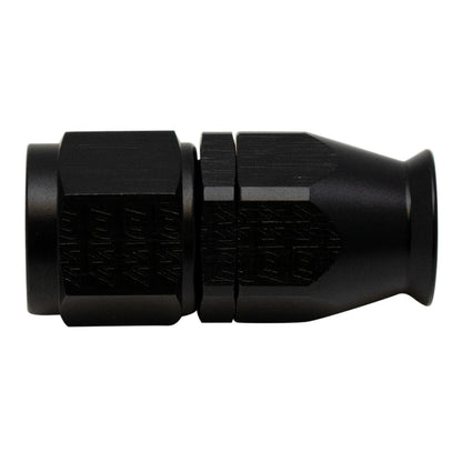 DeatschWerks 8AN Female Swivel Straight Hose End PTFE (Incl 1 Olive Insert) - Anodized Matte Black - 6-02-0854-B