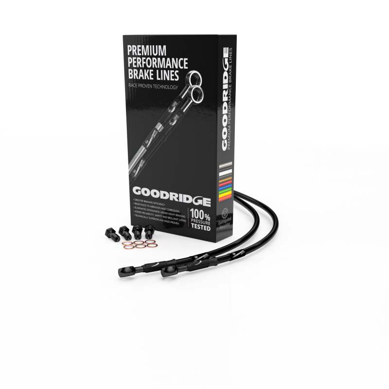 Goodridge 13-16 HD-FLH/FLT Multi Model Black Clutch Line w/Black Fitting - HD0127-1CB-BK