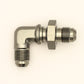 DeatschWerks 6AN Male Flare To 6AN Male Flare Bulkhead Adapter 90-Degree (Incl. Nut) - 6-02-0710