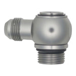 DeatschWerks 10AN ORB Male to 8AN Male Flare Low Profile 90-Degree Swivel - Anodized DW Titanium - 6-02-0418