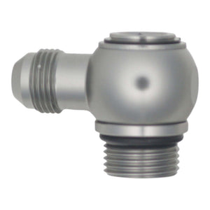 DeatschWerks 10AN ORB Male to 8AN Male Flare Low Profile 90-Degree Swivel - Anodized DW Titanium - 6-02-0418