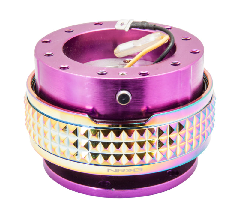 NRG Quick Release Kit - Pyramid Edition - Purple Body / Neochrome Pyramid Ring - SRK-210PP/MC