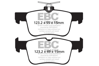 EBC 13+ Ford Fusion 1.6 Turbo Ultimax2 Rear Brake Pads - UD1665
