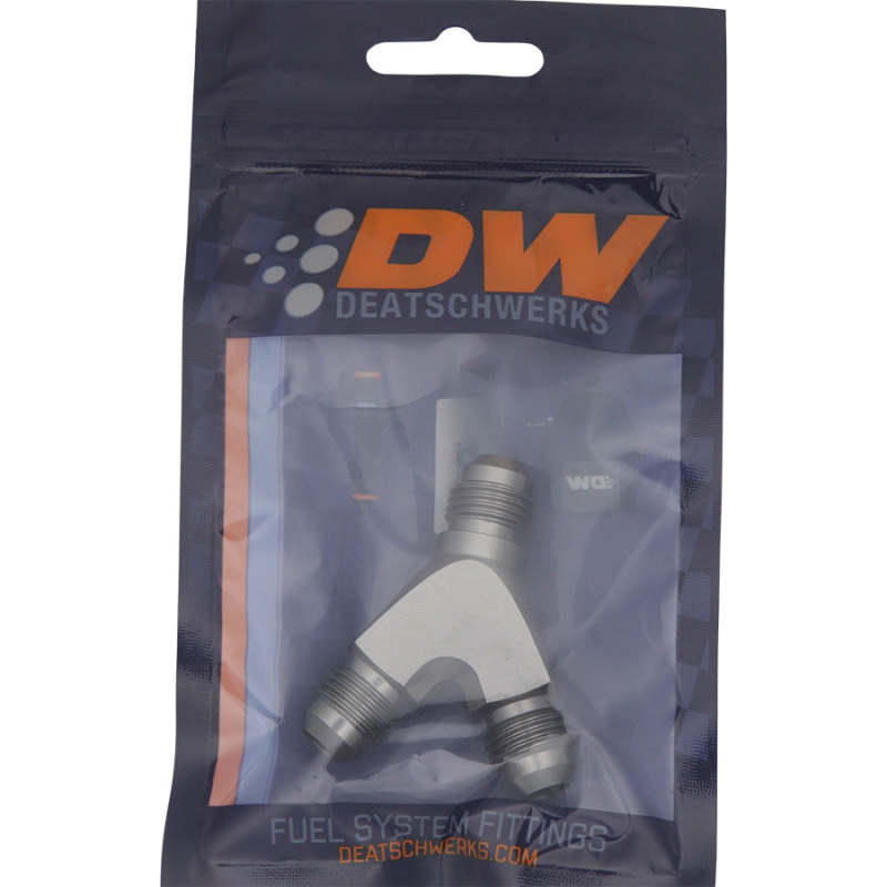DeatschWerks 6AN Male Flare + 6AN Male Flare to 6AN Male Flare Y Block Fitting - 6-02-0701