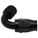 DeatschWerks 10AN Female Flare Swivel 120-Degree Hose End PTFE - Anodized Matte Black - 6-02-0878-B