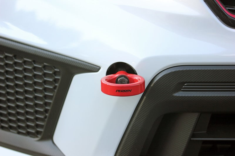 PERRIN 18-21 Subaru WRX & STI / 13-25 BRZ / 17-20 Toyota 86 Tow Hook Kit (Front) - Red - PSP-BDY-235RD