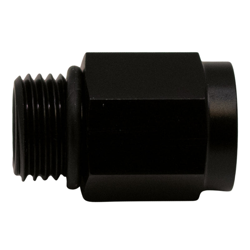 DeatschWerks 6AN ORB Male to M12 X 1.5 Metric Female (Incl O-Ring) - Anodized Matte Black - 6-02-0601-B