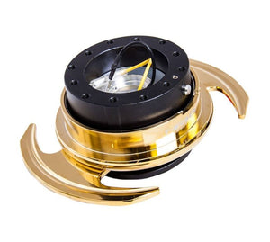 NRG Quick Release Kit Gen 3.0 - Black Body / Chrome Gold Ring w/Handles - SRK-650BK-C/GD