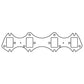 Cometic Ford Gen-1 FE V8 .030in MLS Exhaust Manifold Gasket Set - 1.560in x 2.310in Rectangle Port - C5922-030